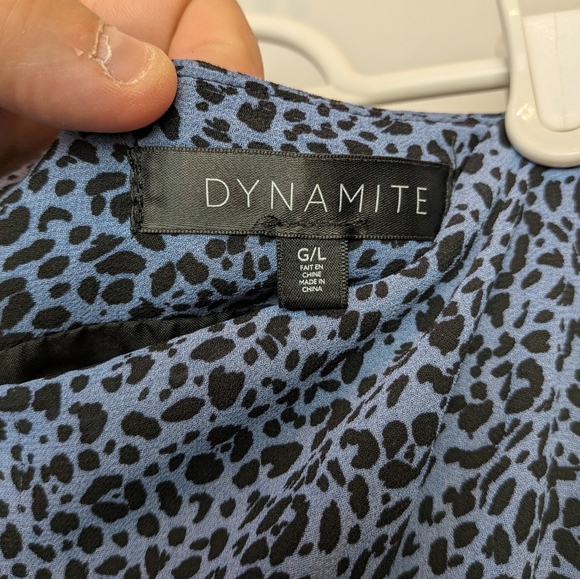 DYNAMITE Women Skirt Leopard Pattern Size Large Blue And Black Back Zipper - Picture 3 of 7